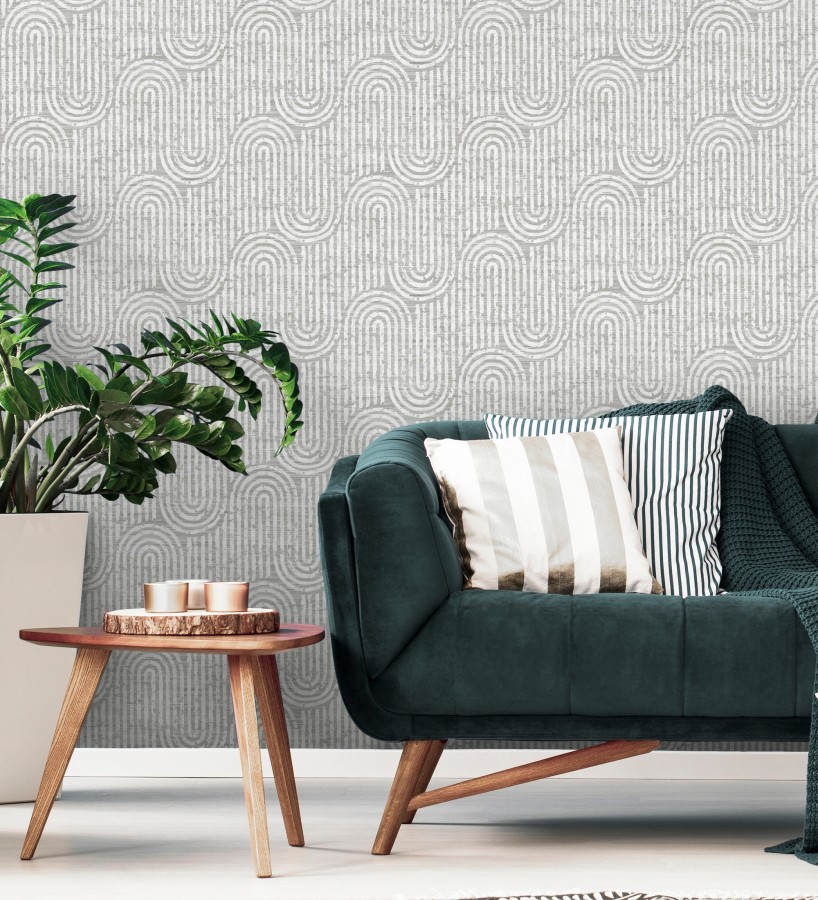 Papel pintado arcos geométricos grises  Juma Arch 683799