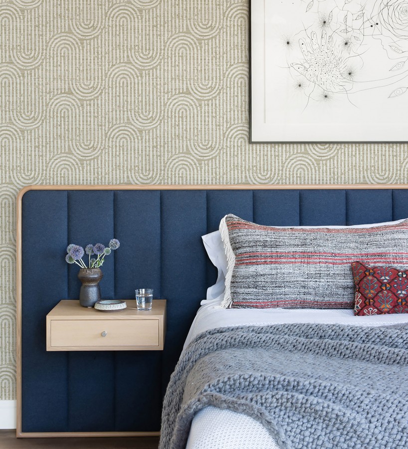 Papel pintado arcos geométricos amarillo mostaza  Juma Arch 683800