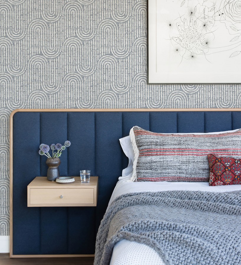 Papel pintado arcos geométricos azul  Juma Arch 683802