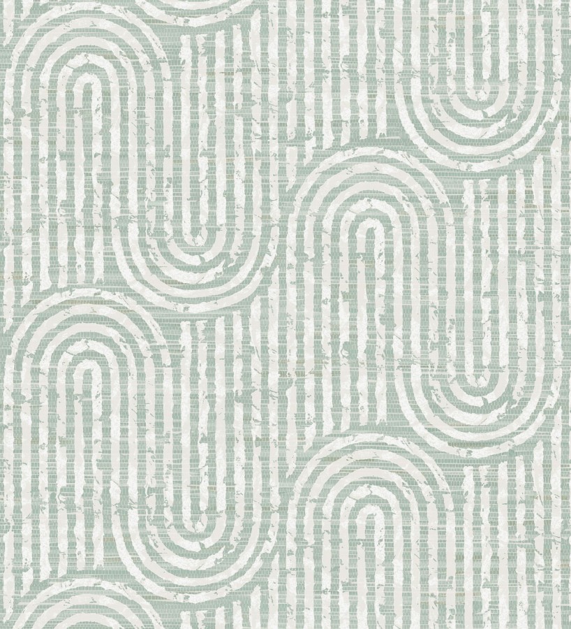 Papel pintado arcos geométricos verde  Juma Arch 683803