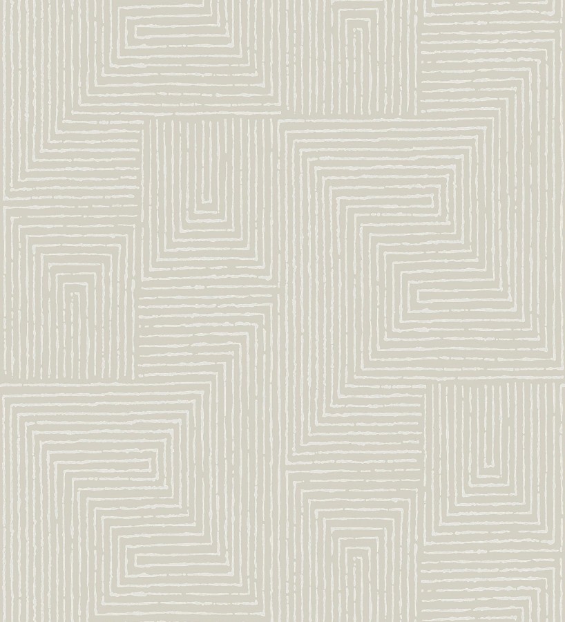 Papel pintado meandro arquitectónico con textura de grabado artesanal  Mondrian Lines 683839