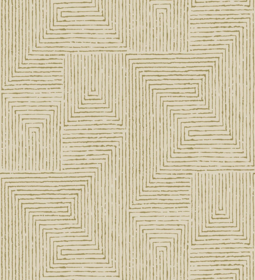 Papel pintado meandro arquitectónico con textura de grabado artesanal  Mondrian Lines 683840