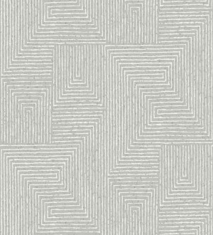 Papel pintado meandro arquitectónico con textura de grabado artesanal Mondrian Lines 683841