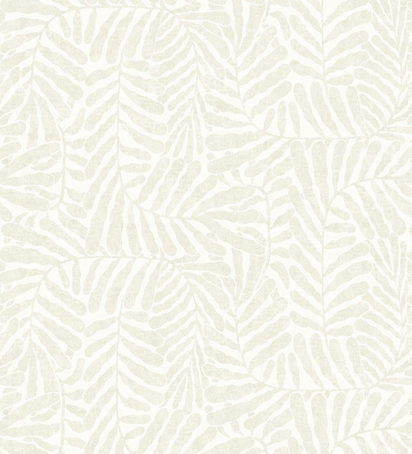 Papel pintado minimalista de hojas nacaradas fondo blanco  Riviera Opulent 683847