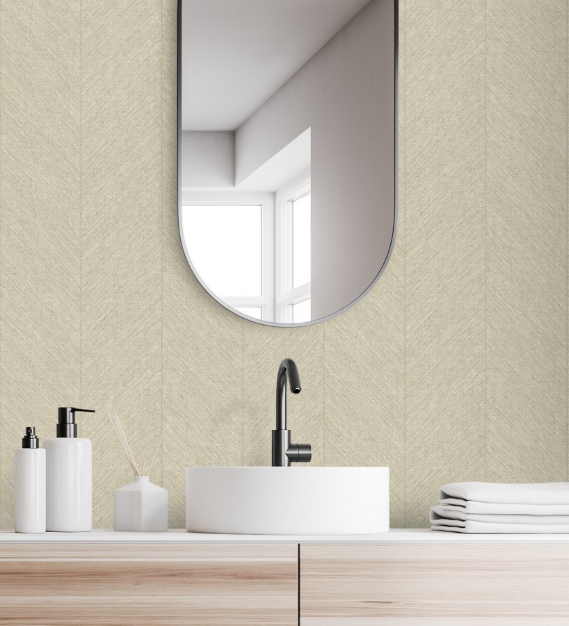 Papel pintado de espigas tejido en hilo noble tonos arena  York Spike 683849