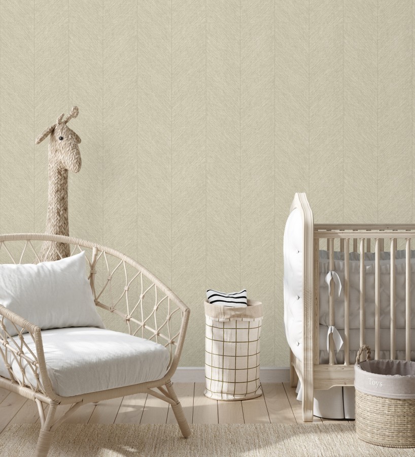 Papel pintado de espigas tejido en hilo noble tonos arena  York Spike 683849