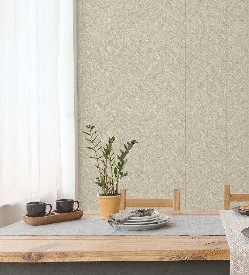 Papel pintado de espigas tejido en hilo noble tonos arena  York Spike 683849