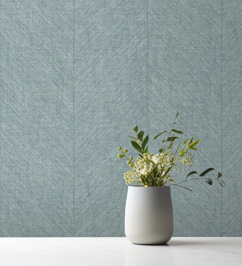 Papel pintado de espigas tejido en hilo noble tonos azul claro  York Spike 683852