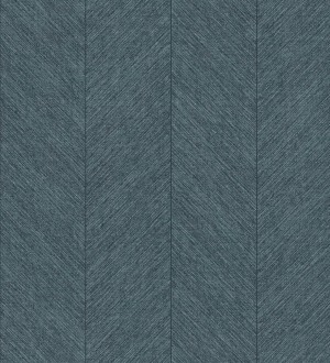 Papel pintado de espigas tejido en hilo noble tonos azul oscuro York Spike 683855