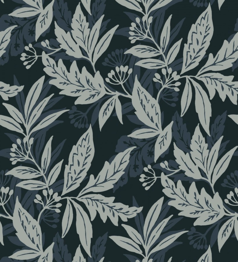 Papel pintado artesanal de hojas estampadas con pintura  Claridge Opaline 683857
