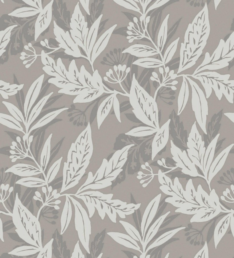 Papel pintado artesanal de hojas estampadas con pintura  Claridge Opaline 683859