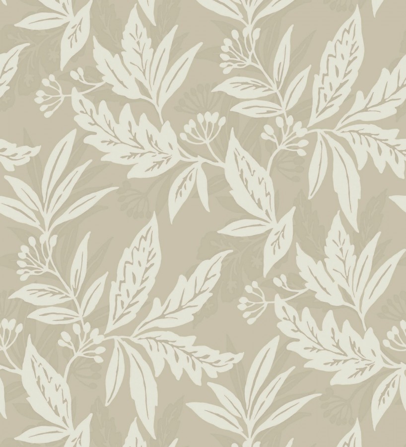 Papel pintado artesanal de hojas estampadas con pintura  Claridge Opaline 683860