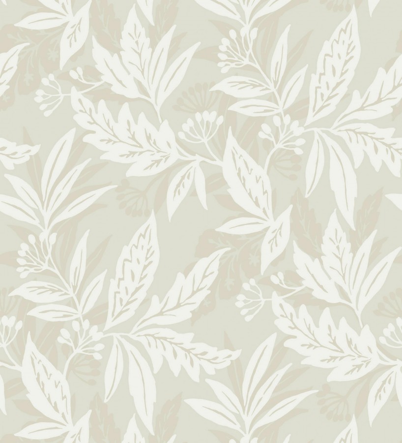 Papel pintado artesanal de hojas estampadas con pintura  Claridge Opaline 683861