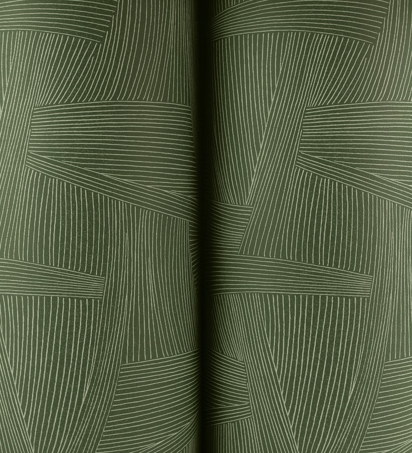 Papel pintado de líneas abstractas fondo verde  Miller Interweave 683863