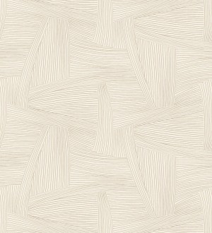 Papel pintado de líneas abstractas fondo beige Miller Interweave 683864