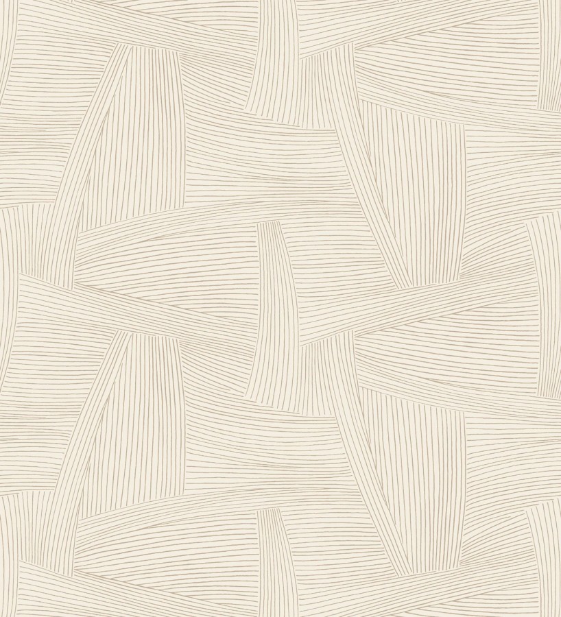 Papel pintado de líneas abstractas fondo beige  Miller Interweave 683864