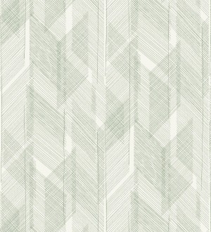 Papel pintado de trazado etéreo con líneas finas en verde Nexus Interlaced 683866