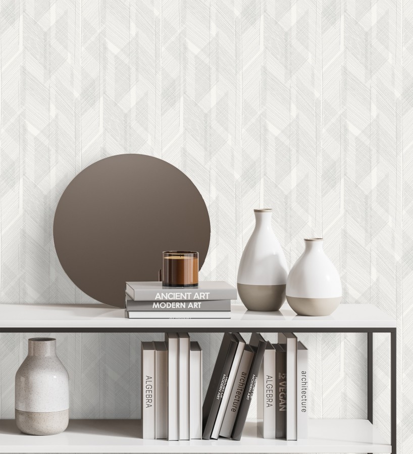 Papel pintado de trazado etéreo con líneas finas en gris  Nexus Interlaced 683869