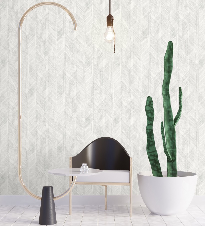 Papel pintado de trazado etéreo con líneas finas en gris  Nexus Interlaced 683869