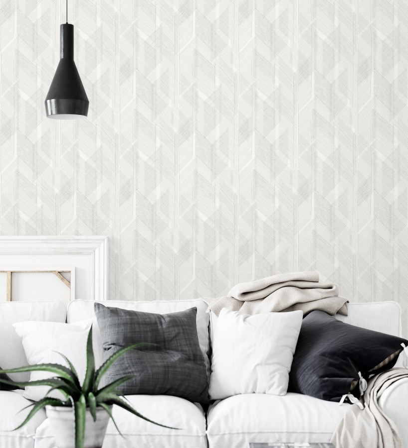 Papel pintado de trazado etéreo con líneas finas en gris  Nexus Interlaced 683869
