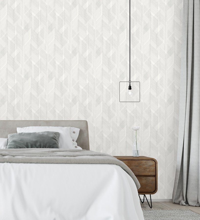 Papel pintado de trazado etéreo con líneas finas en gris  Nexus Interlaced 683869
