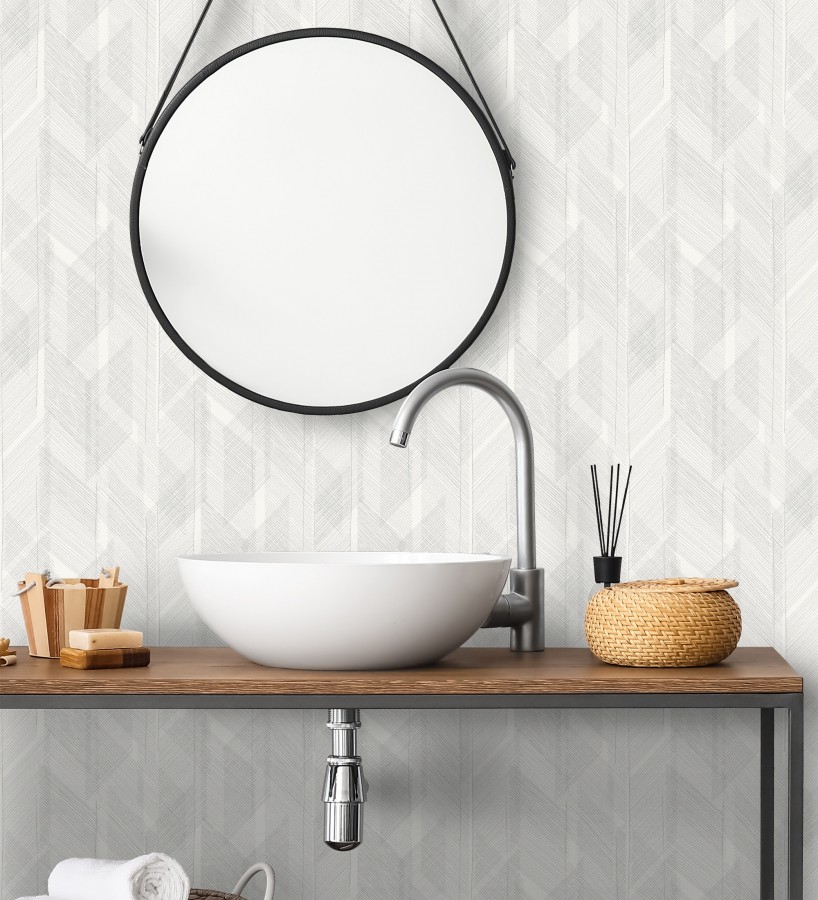 Papel pintado de trazado etéreo con líneas finas en gris  Nexus Interlaced 683869