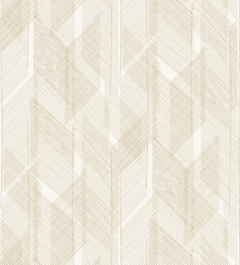 Papel pintado de trazado etéreo con líneas finas en ocre  Nexus Interlaced 683870