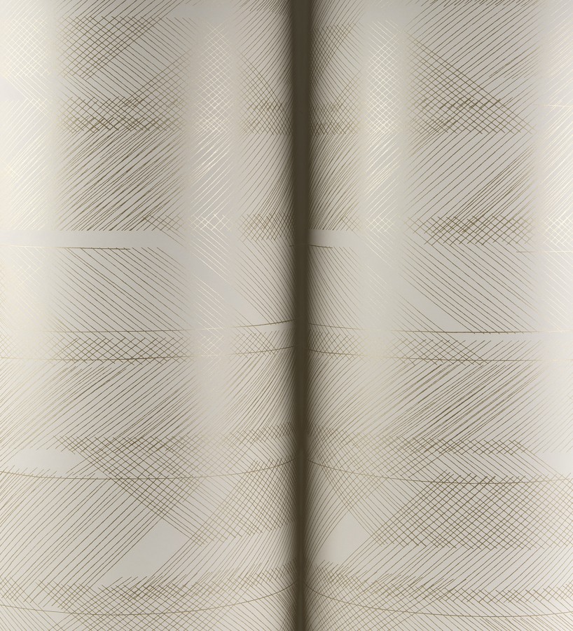Papel pintado de trazado etéreo con líneas finas en ocre  Nexus Interlaced 683870