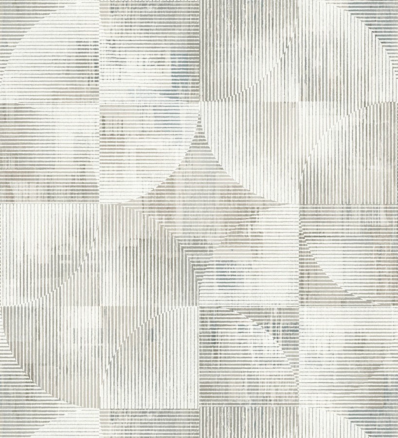 Papel pintado geométrico retro tonos desgastados beige y gris  Harlem Rhythmic 683873