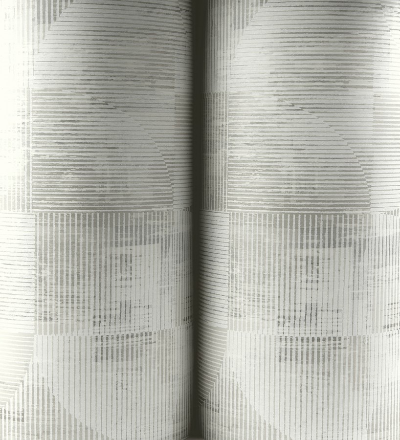 Papel pintado geométrico retro tonos desgastados beige y gris  Harlem Rhythmic 683873