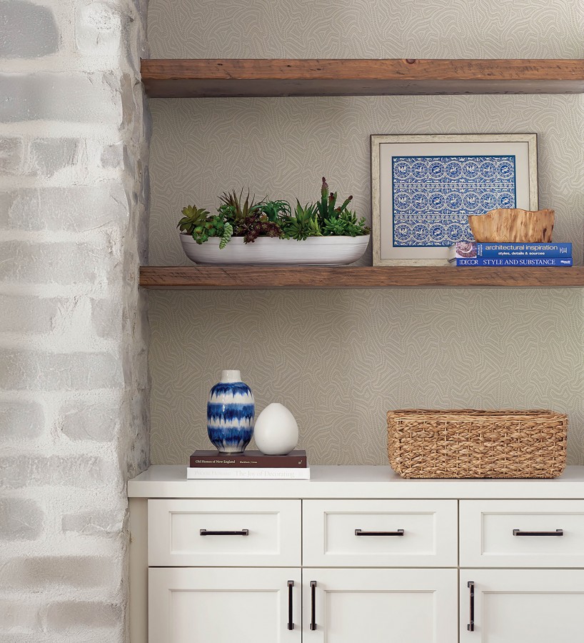 Papel pintado de ondas en micropuntillismo artístico fondo beige  Harlem Stipple 683875