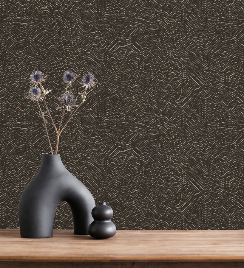 Papel pintado de ondas en micropuntillismo artístico fondo negro  Harlem Stipple 683877