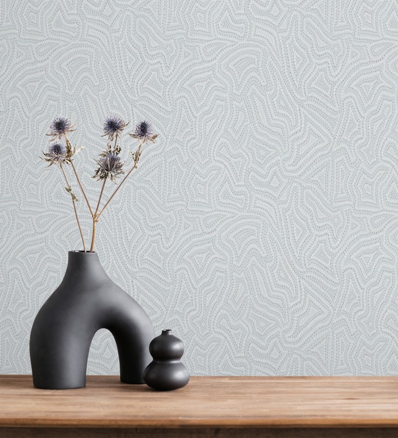 Papel pintado de ondas en micropuntillismo artístico fondo azul grisáceo  Harlem Stipple 683879