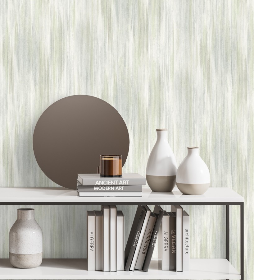 Papel pintado telar artesano tonos verdes texturizado en relieve sutil  Ritz Dupioni 683883