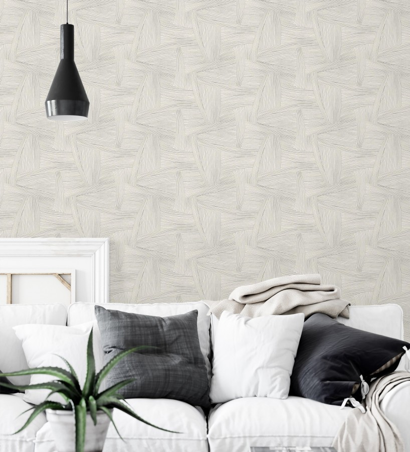 Papel pintado de líneas abstractas fondo blanco  Miller Interweave 683884