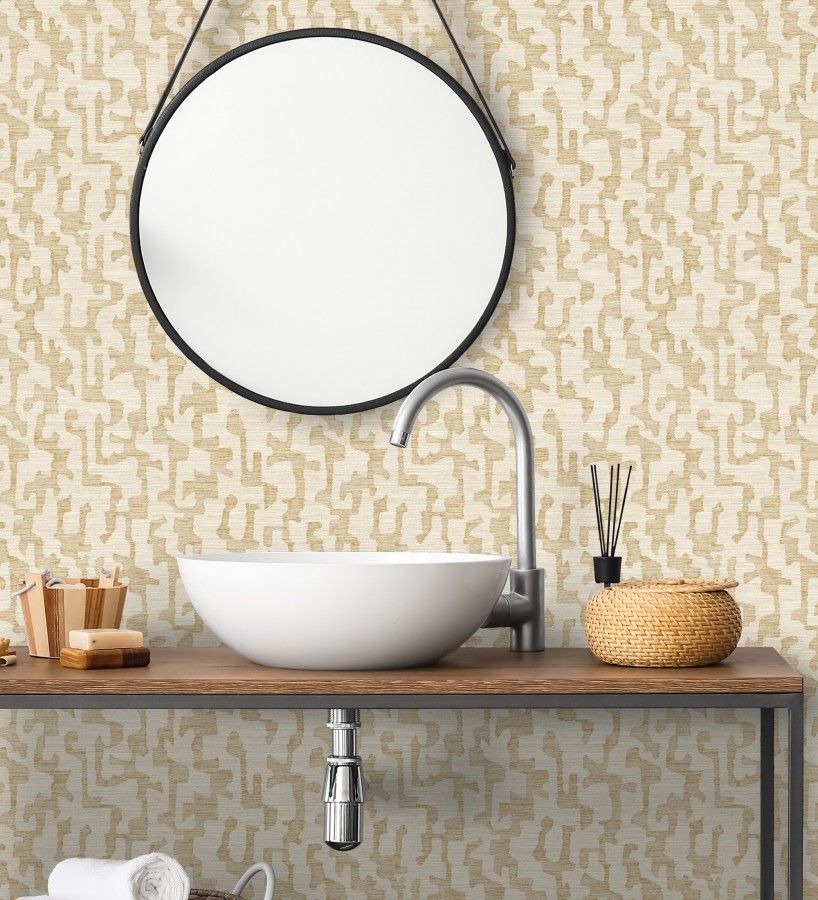 Papel pintado abstracto estilo étnico moderno tonos ocres  Ritz Camo 683885