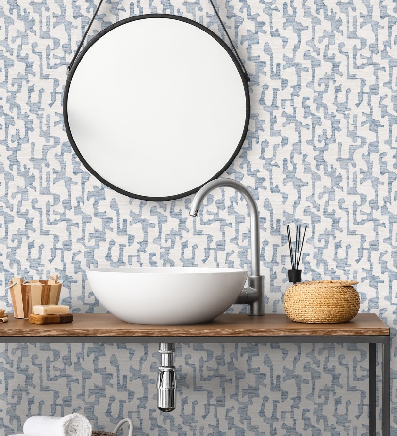 Papel pintado abstracto estilo étnico moderno tonos azules  Ritz Camo 683886