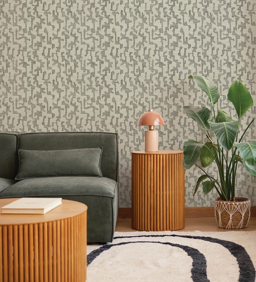 Papel pintado abstracto estilo étnico moderno tonos marrones   Ritz Camo 683889