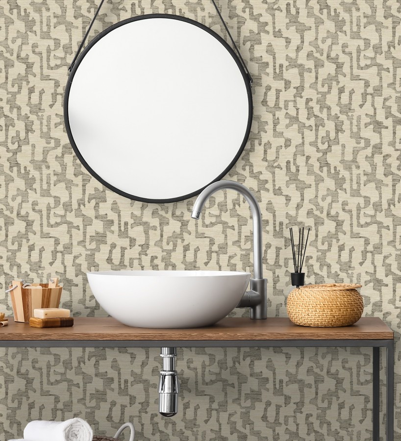 Papel pintado abstracto estilo étnico moderno tonos marrones   Ritz Camo 683889