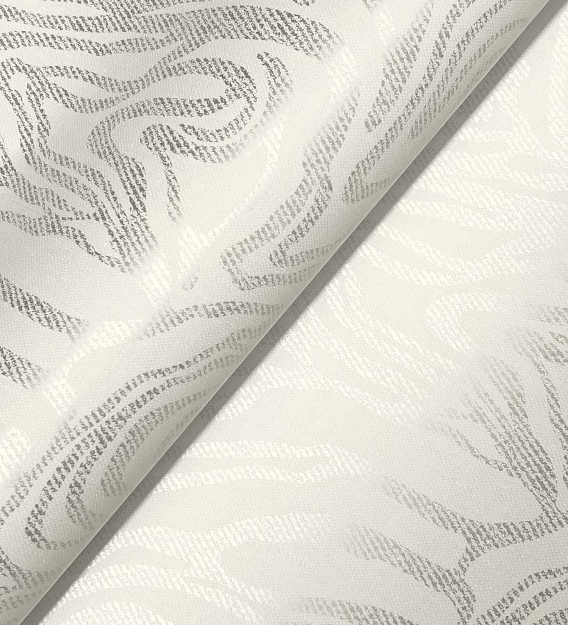 Papel pintado abstracto de ondas orgánicas color nácar gris y blanco roto  Caspian Waves 683893