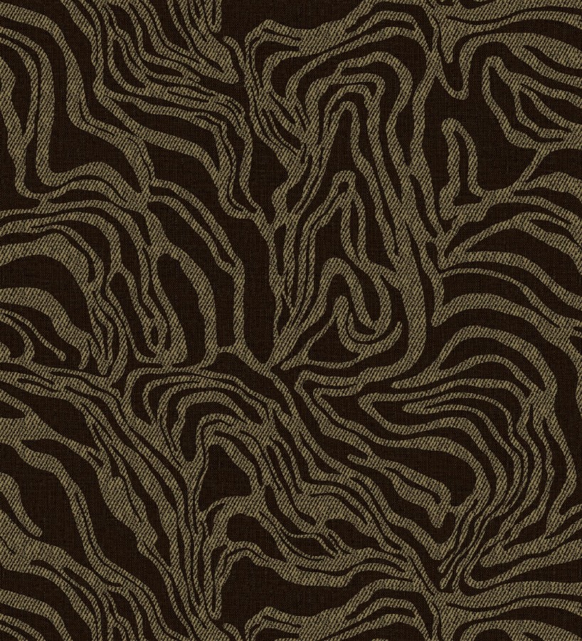 Papel pintado abstracto de ondas orgánicas color dorado y negro  Caspian Waves 683894