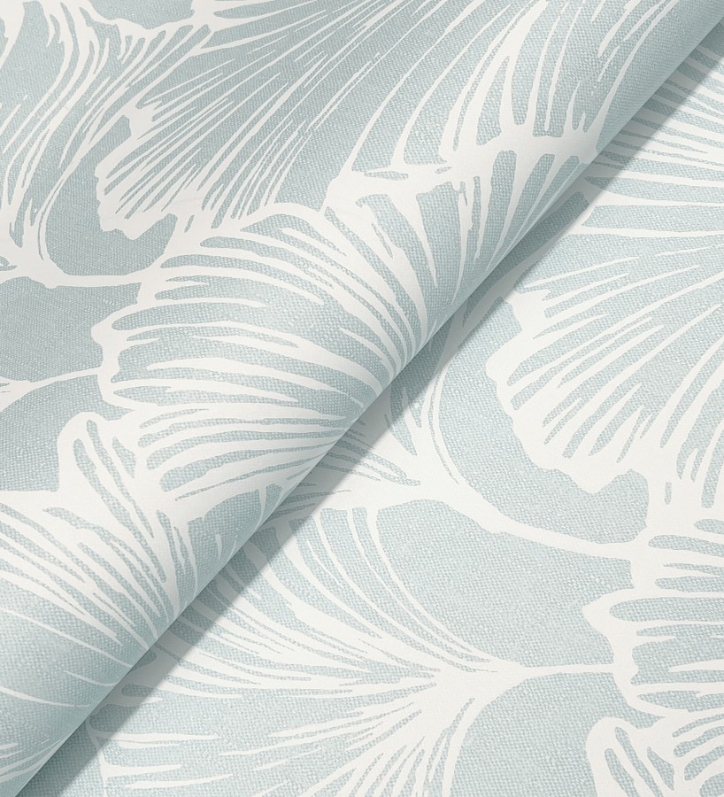 Papel pintado hojas ginkgo biloba color blanco y azul  Sofia Leaves 683897