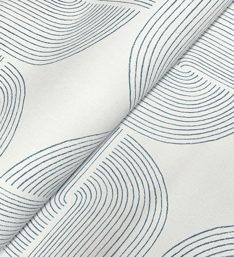 Papel pintado moderno de curvas minimalistas color azul  Arvid Arch 683908