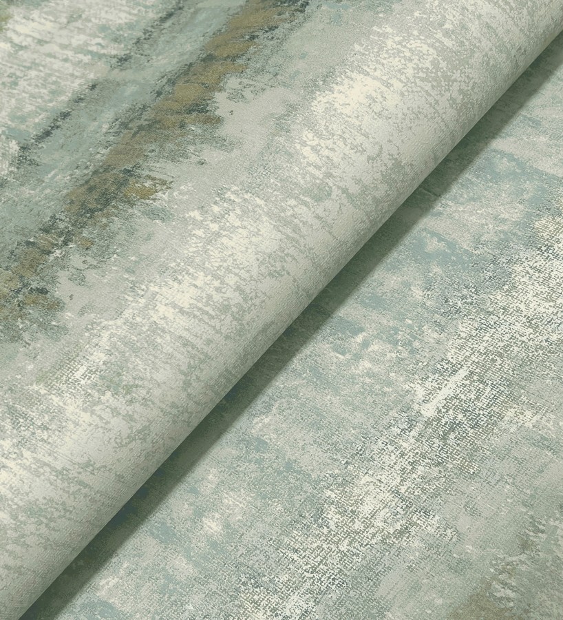 Papel pintado efecto cemento pátina artesanal tonos verde agua  Nolan Strata 683918