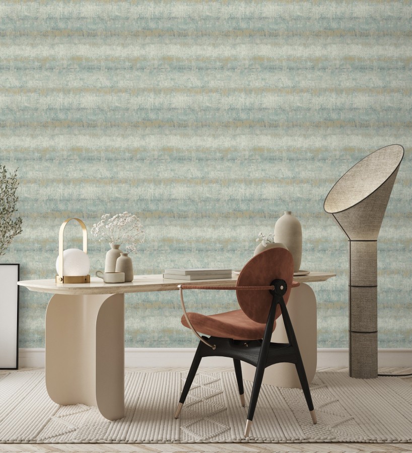 Papel pintado efecto cemento pátina artesanal tonos verde agua  Nolan Strata 683918