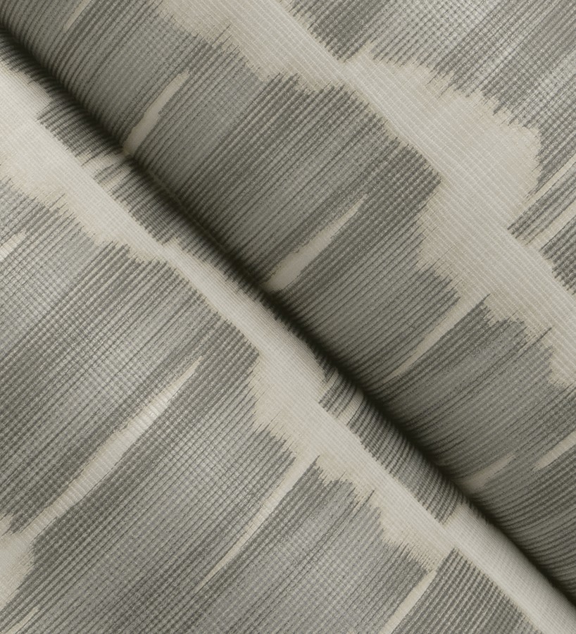 Papel pintado esencia de telar gris visón estilo wabi sabi  Kira Ikat 683939