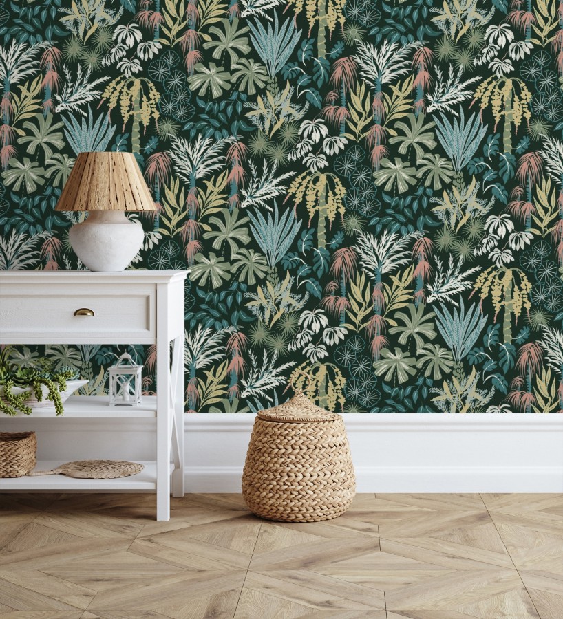 Papel pintado prestigioso tapiz botánico efecto óleo  Indra Exotic 683940