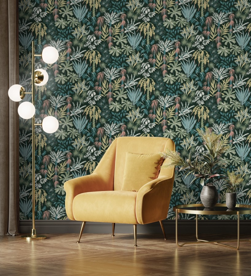 Papel pintado prestigioso tapiz botánico efecto óleo  Indra Exotic 683940