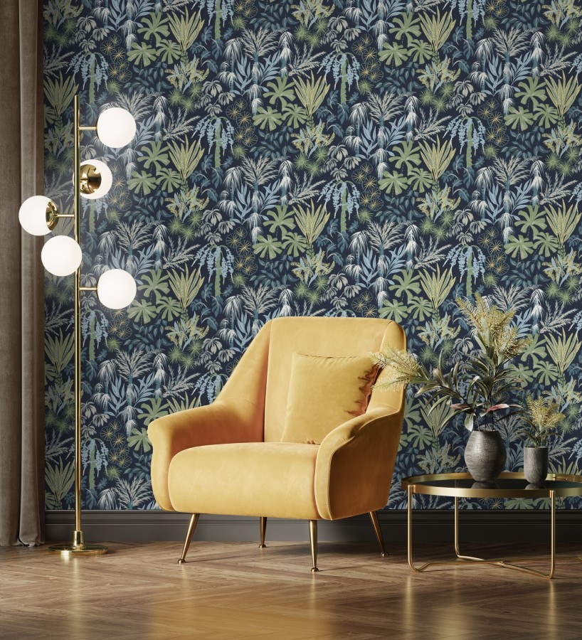 Papel pintado prestigioso tapiz botánico efecto óleo  Indra Exotic 683942