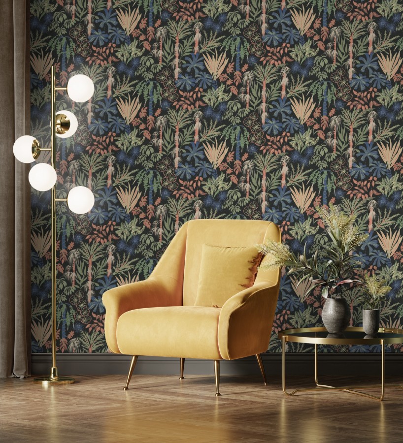 Papel pintado prestigioso tapiz botánico efecto óleo  Indra Exotic 683943